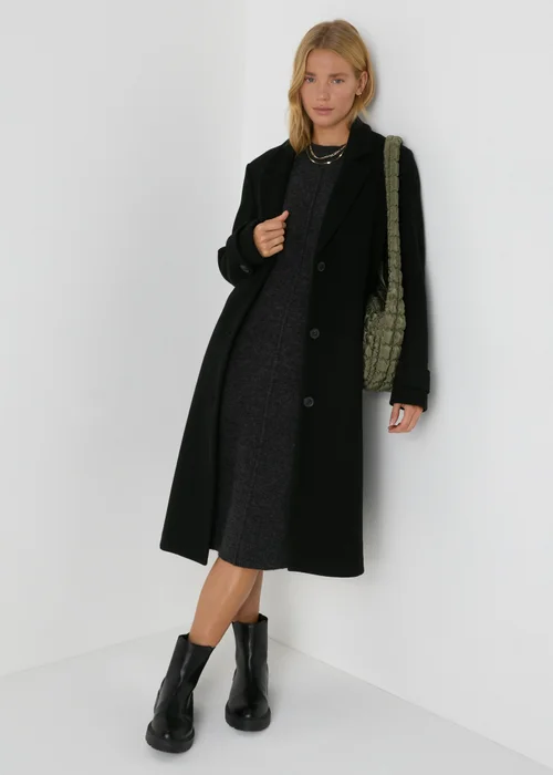 Grey Front Seam Knitted Midi Dress - XS Image 3