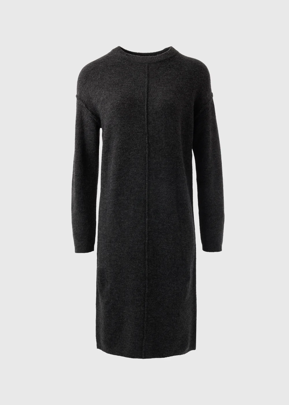 Grey Front Seam Knitted Midi Dress - XS Image 4