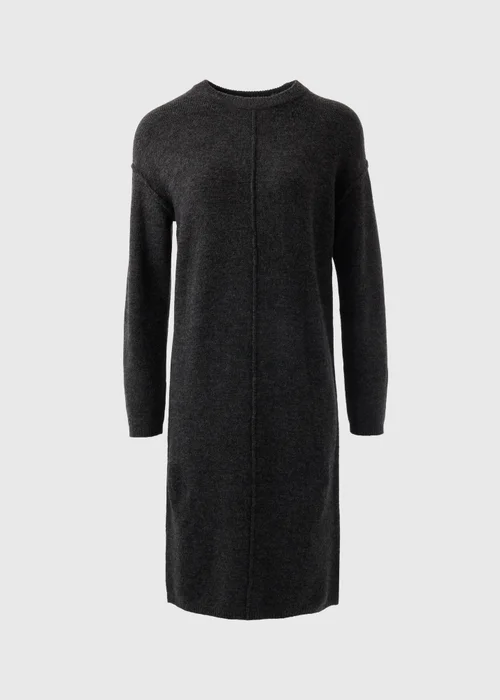 Grey Front Seam Knitted Midi Dress - XS Image 4