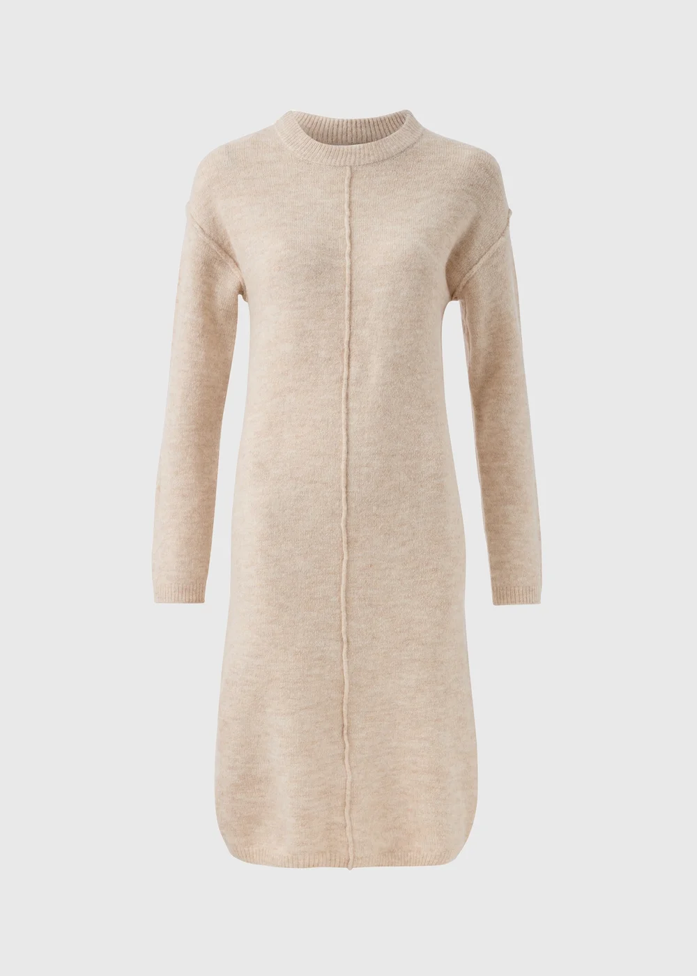 Beige Front Seam Knitted Dress - XS Image 4