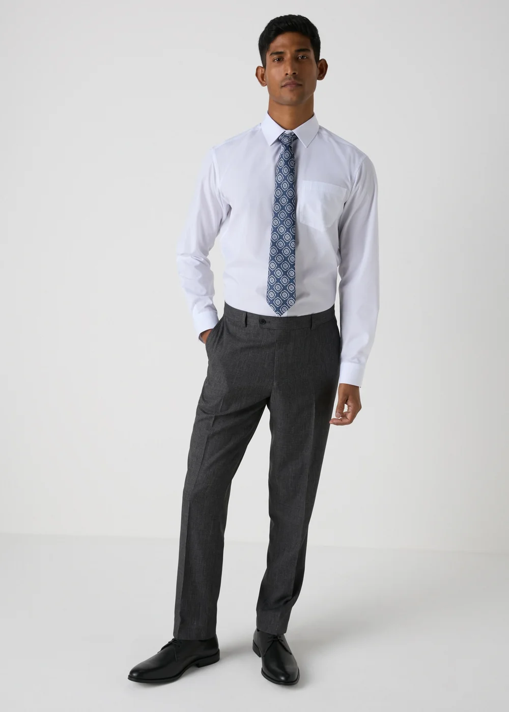Taylor & Wright Hardwick Charcoal Tailored Fit Trousers - 32/L33 Image 1