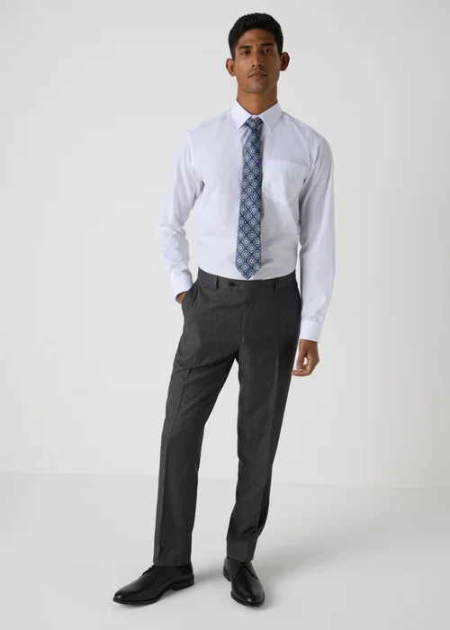 Taylor & Wright Hardwick Charcoal Tailored Fit Trousers - 32/L33 Image 1