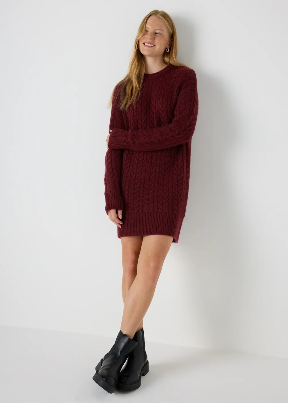 Burgundy Cable Tunic - XS Image 1