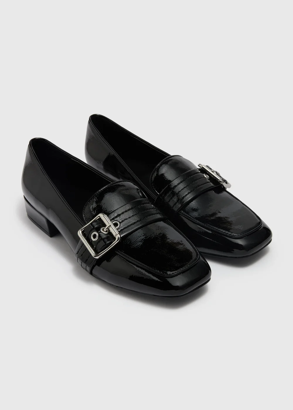 Black Patent Buckle Loafers - Size 3 Image 1