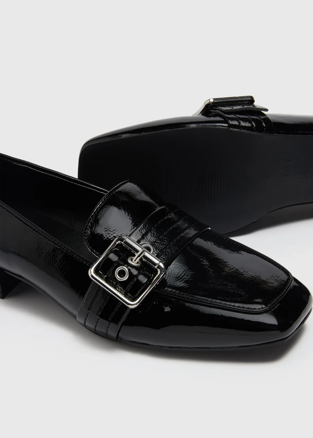 Black Patent Buckle Loafers - Size 3 Image 2