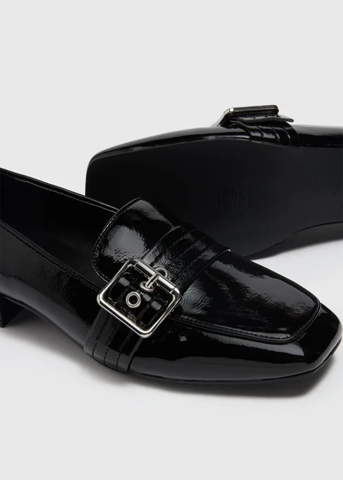Black Patent Buckle Loafers - Size 3 Image 2