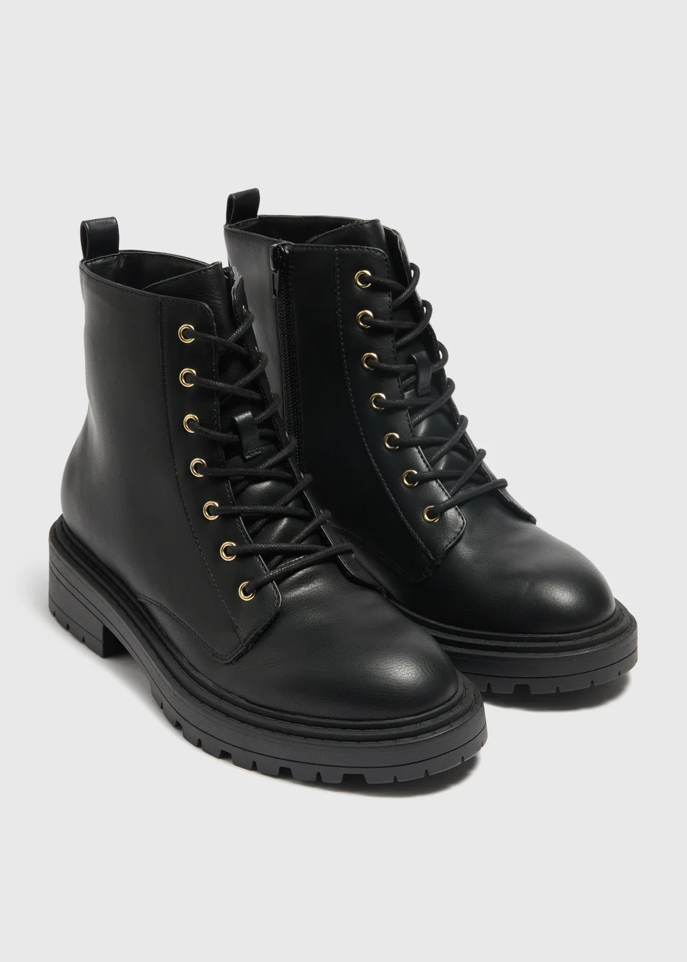 Black Lace Up Boots - Size 3 Image 1