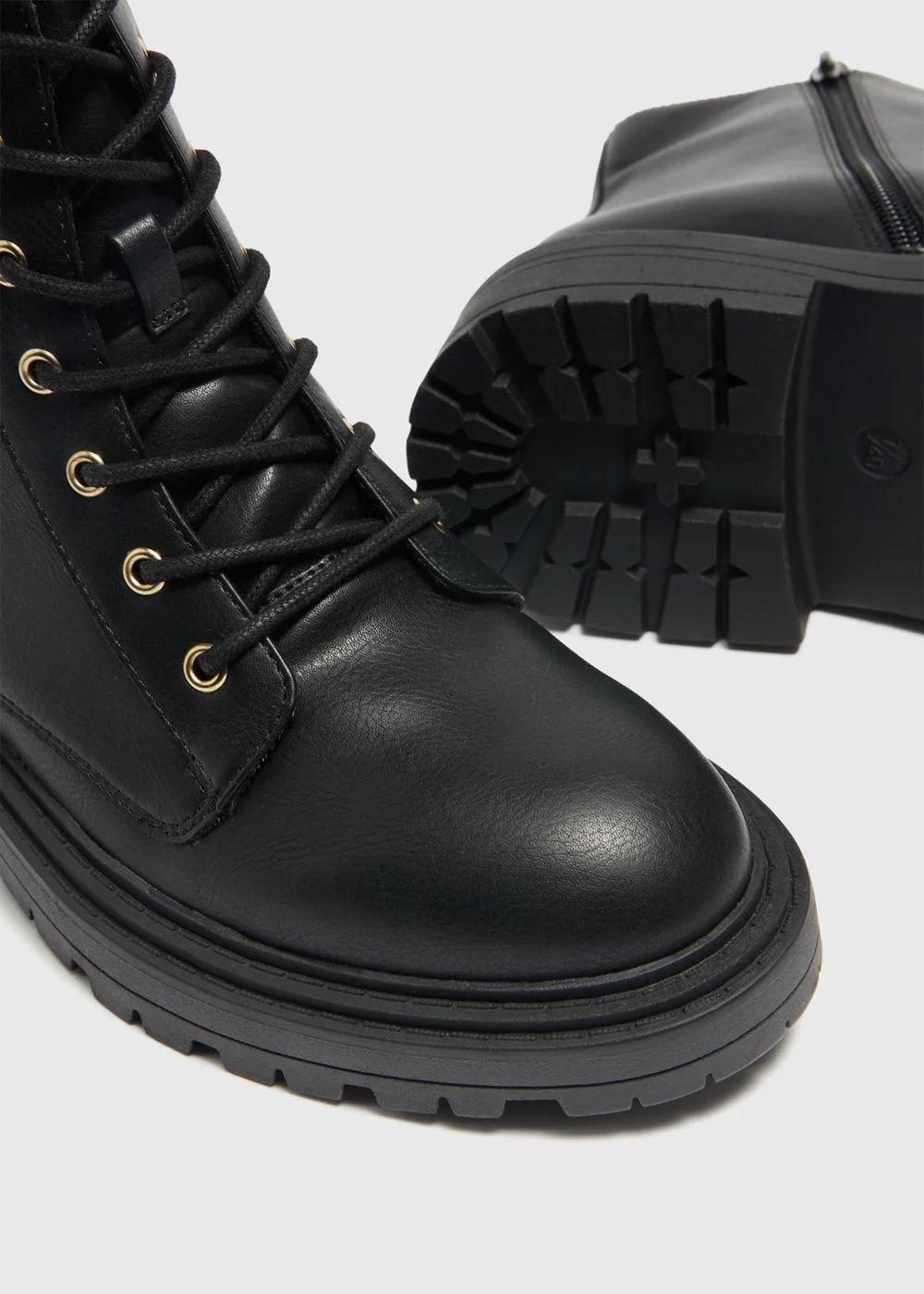 Black Lace Up Boots - Size 3 Image 2
