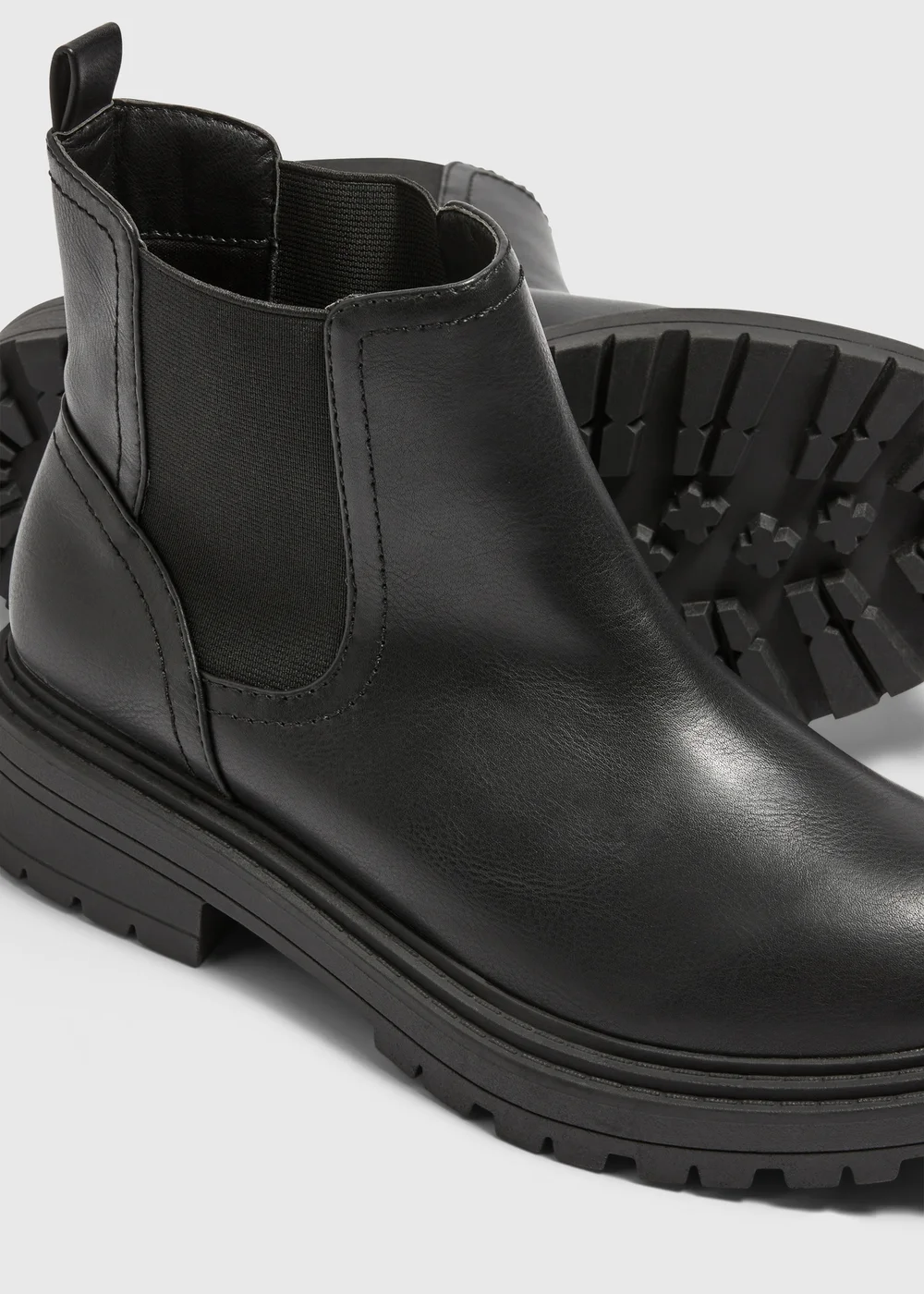 Black PU Chelsea Boots - 3 Image 2