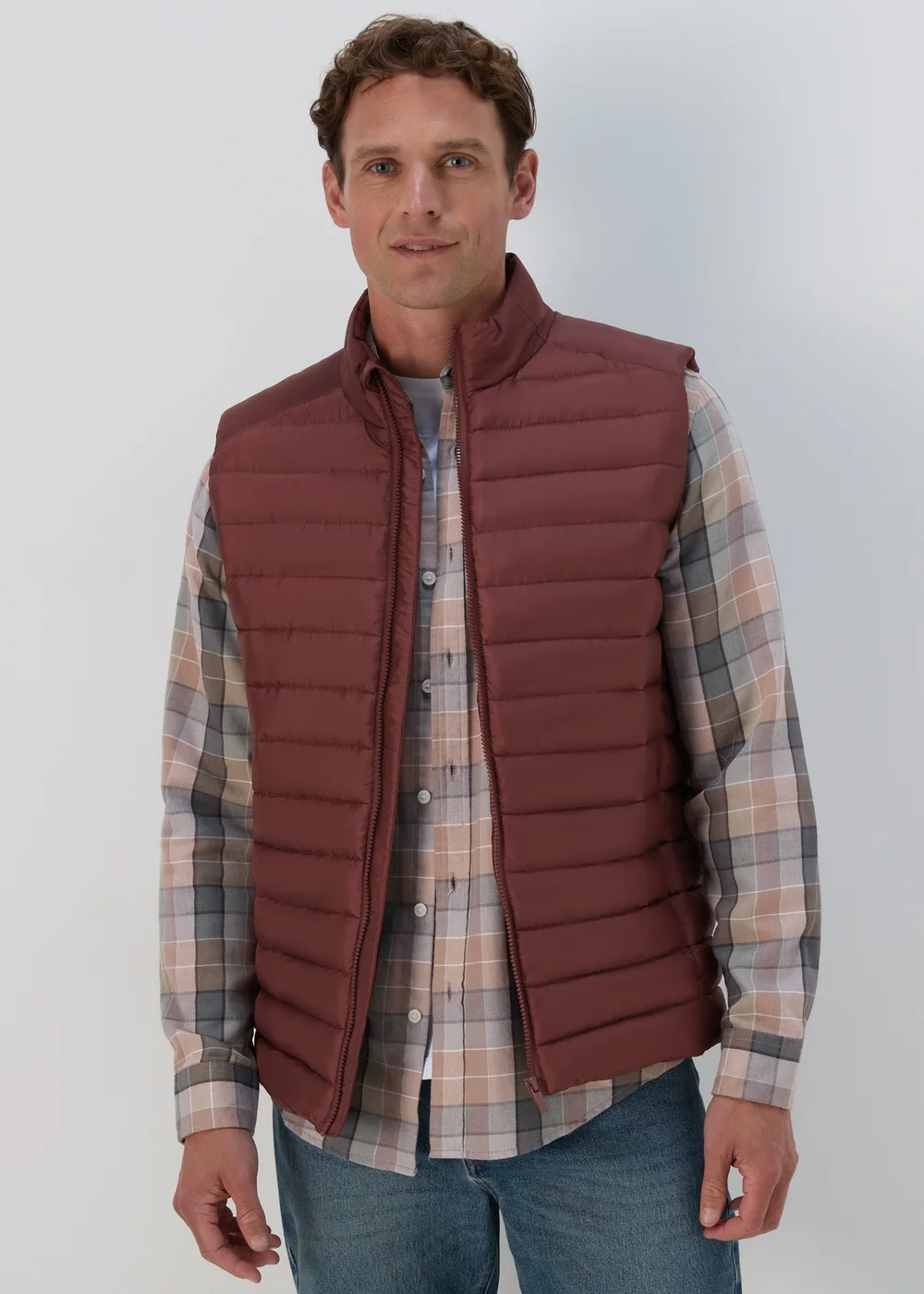 Burgundy Puffer Gilet - S Image 2