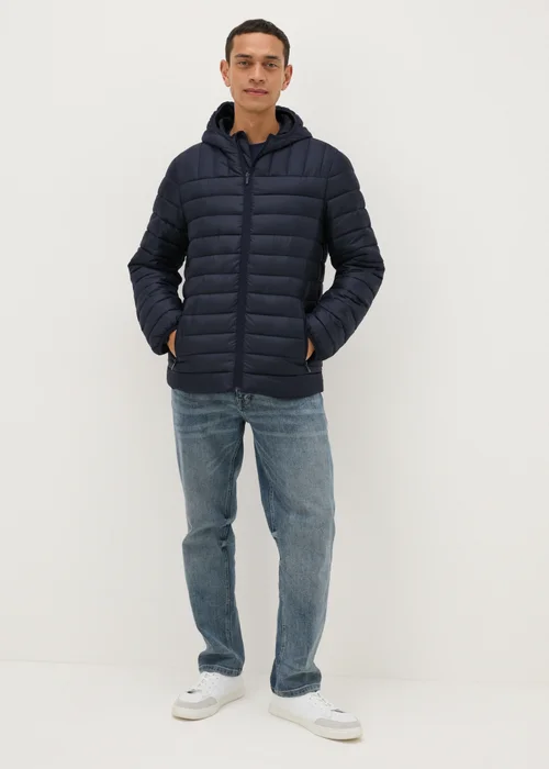 Navy Hooded Padded Jacket - S Image 2