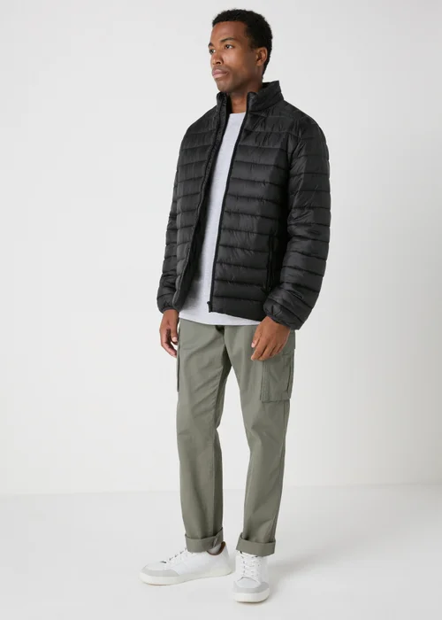 Black Padded Puffa Jacket - S Image 1