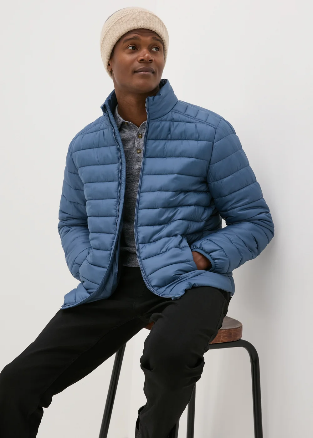 Blue Funnel Puffer Jacket - S Image 1