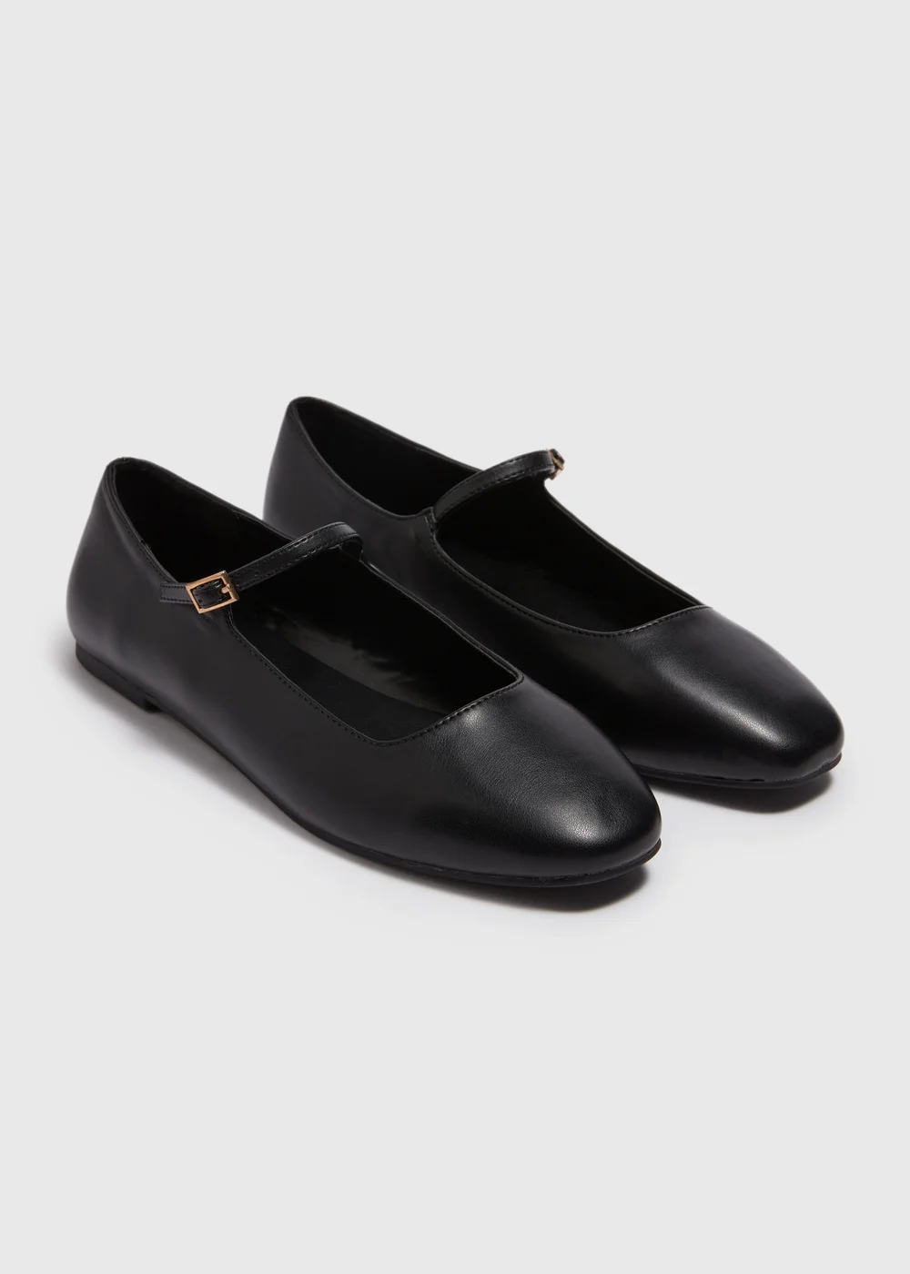 Black Flat Square Pumps - Size 3 Image 1