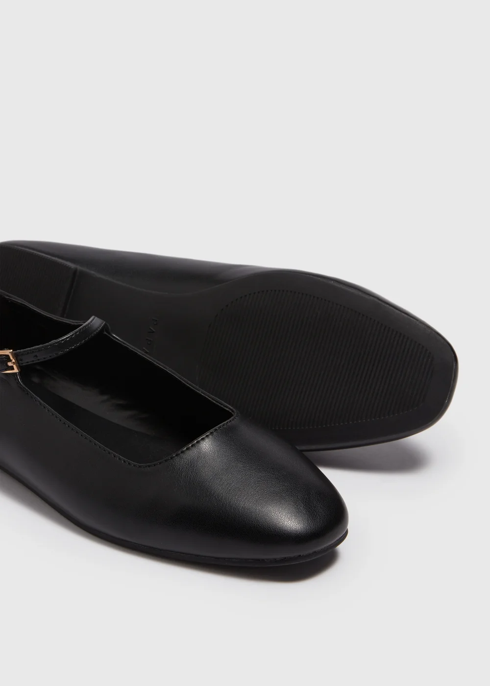 Black Flat Square Pumps - Size 3 Image 2
