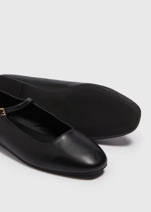 Black Flat Square Pumps - Size 3 Image 2