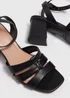 Black Low Block Heels - Size 3 Image 2