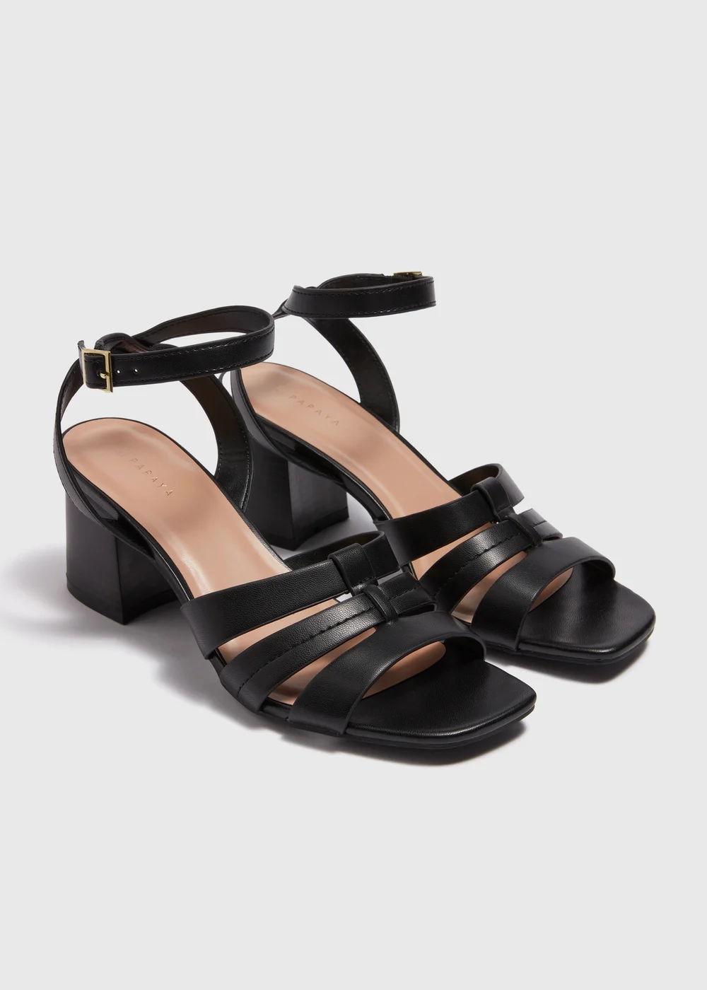 Black Low Block Heels - Size 3 Image 1