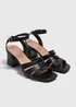 Black Low Block Heels - Size 3 Image 1
