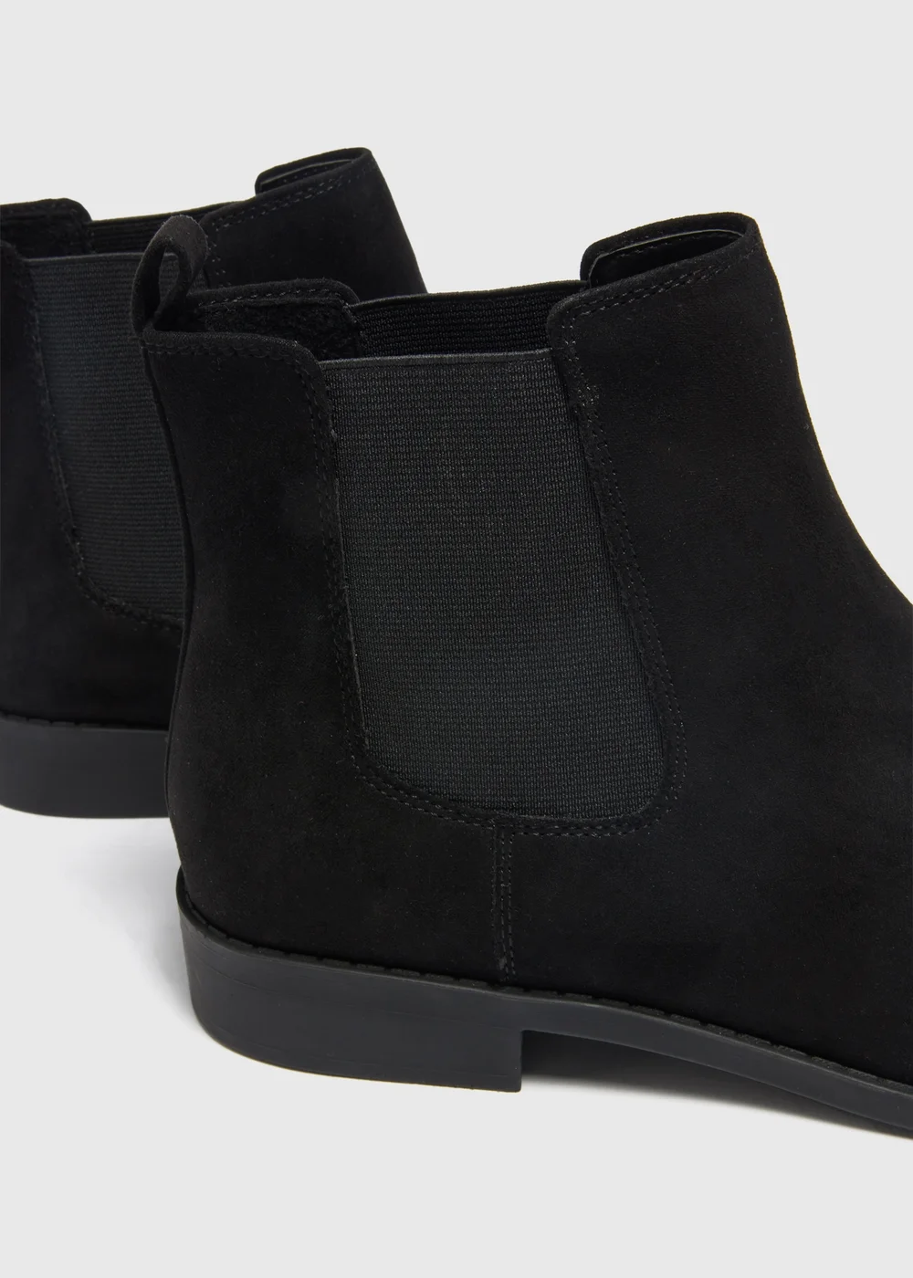 Black Suede Look Chelsea Boots - Size 3 Image 2
