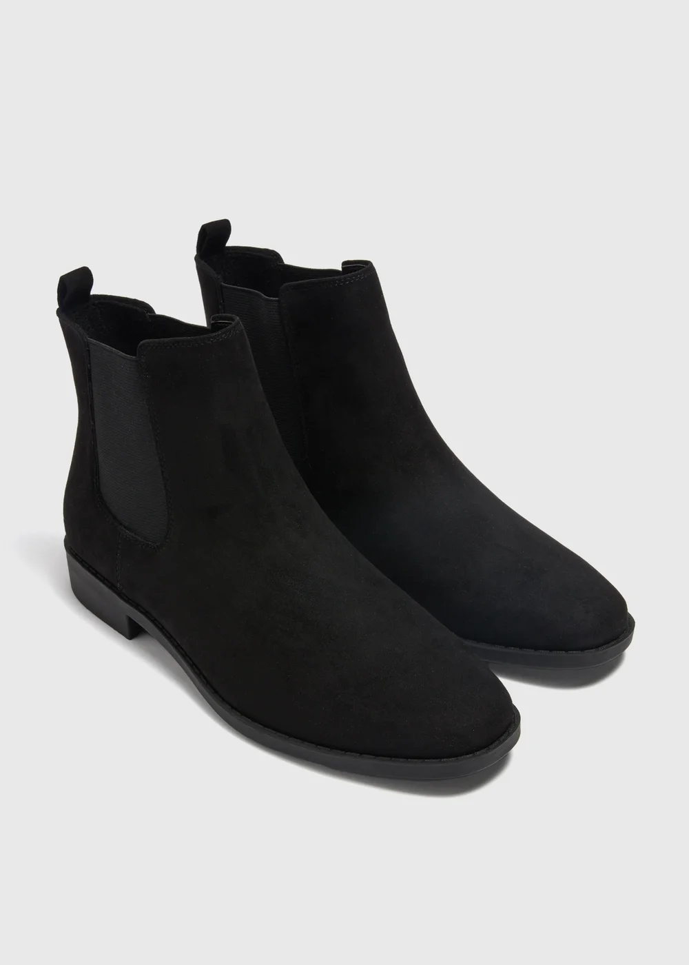 Black Suede Look Chelsea Boots - Size 3 Image 1