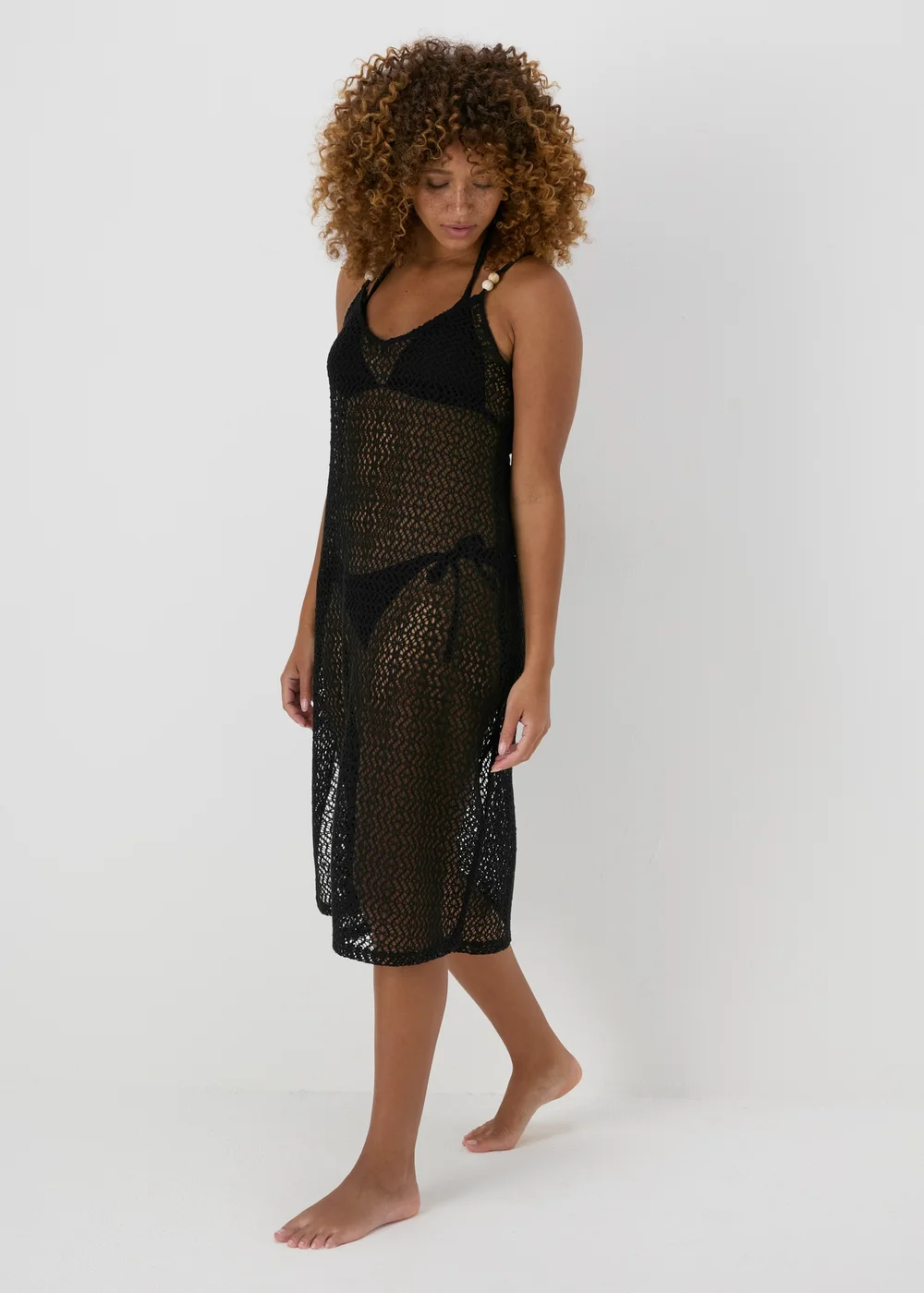 Black Crochet Mini Dress - XS Image 1