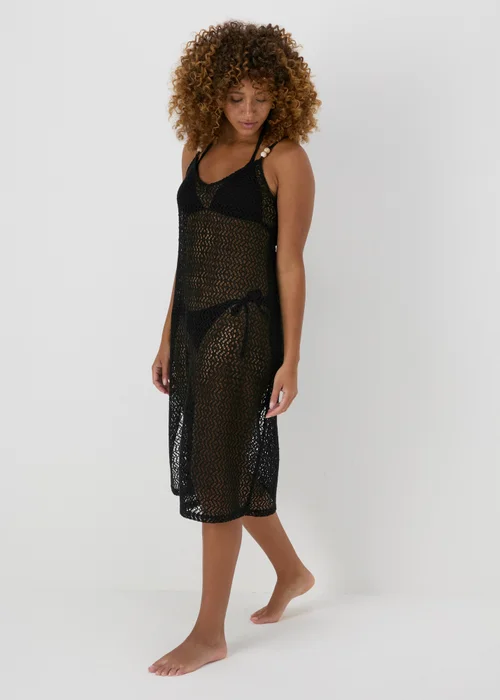 Black Crochet Mini Dress - XS Image 1