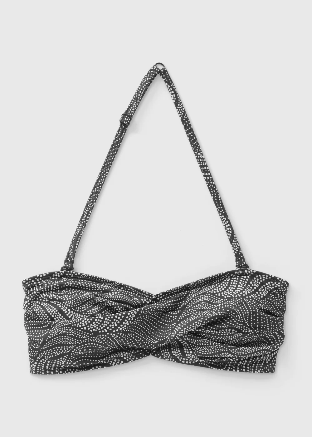 Black Spot Print Twist Bikini Top - 6 Image 3