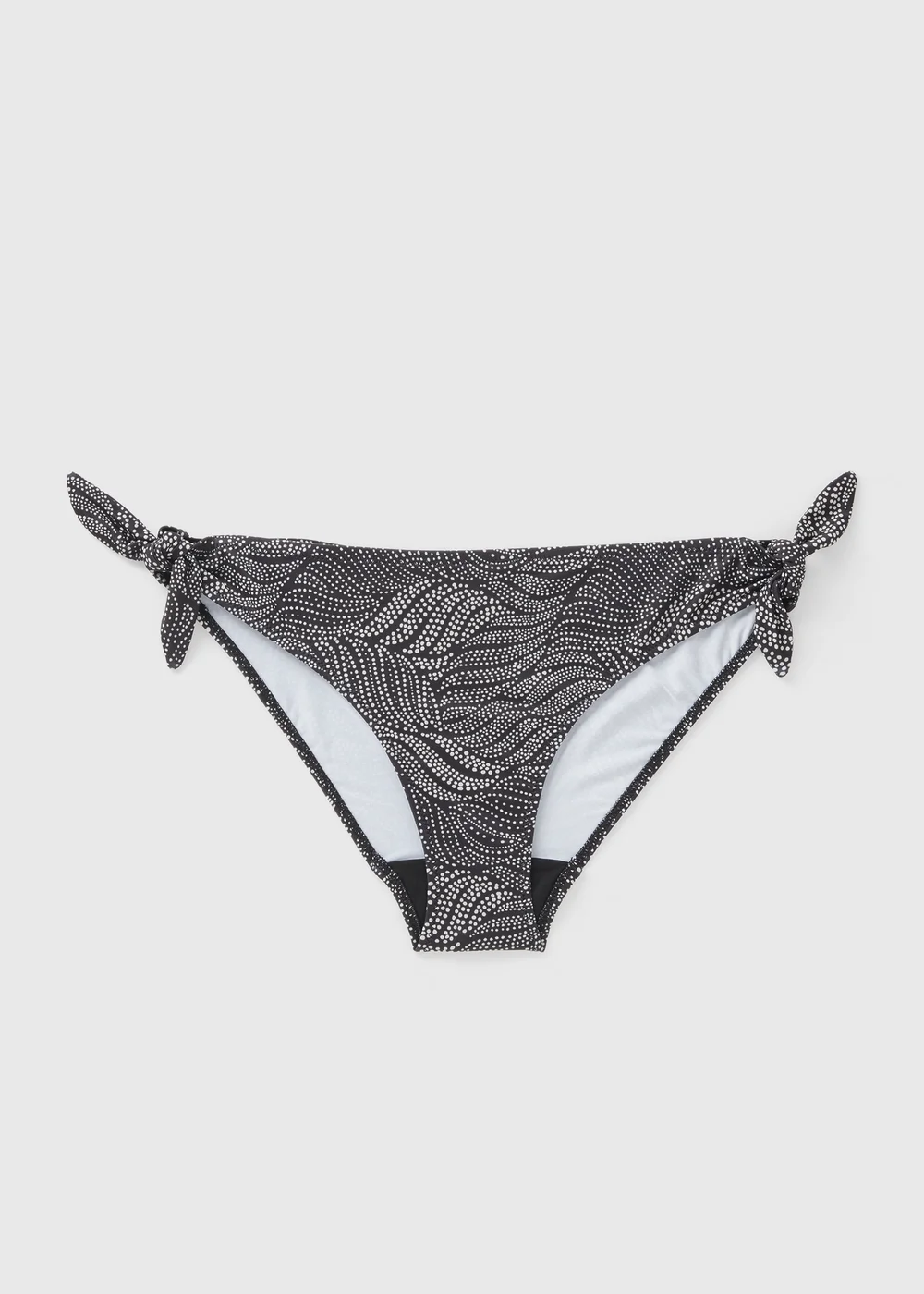 Black Spot Print Twist Bikini Bottoms - 6 Image 3