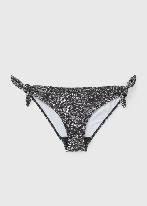 Black Spot Print Twist Bikini Bottoms - 6 Image 3
