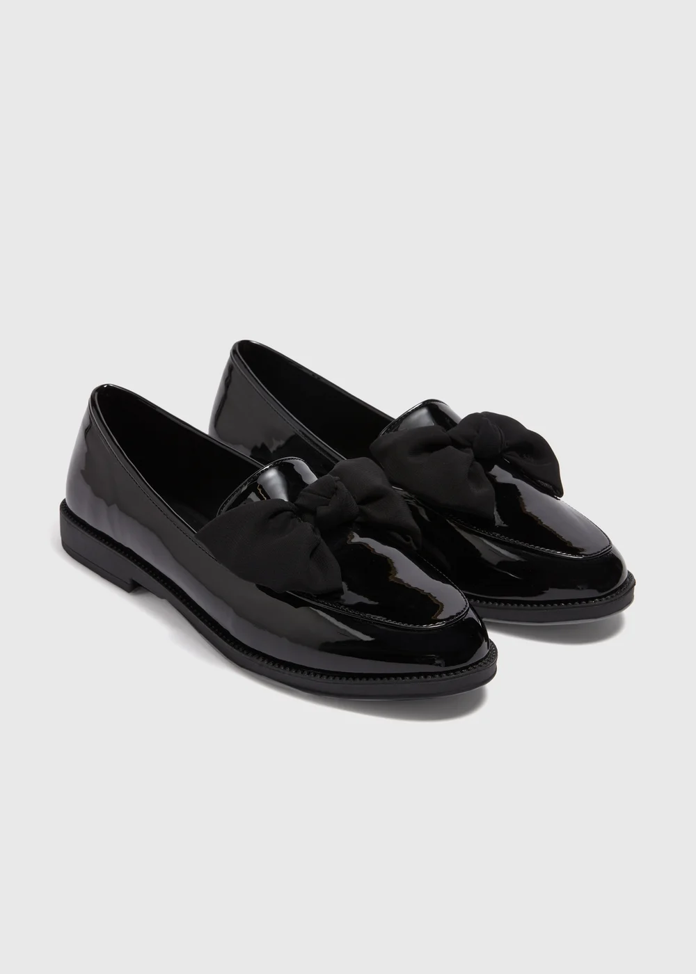 Black Patent Bow Loafers - Size 3 Image 1