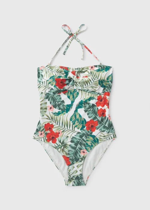 Papaya Multicoloured Tropical Leaf Print Swimsuit - 8 Image 4