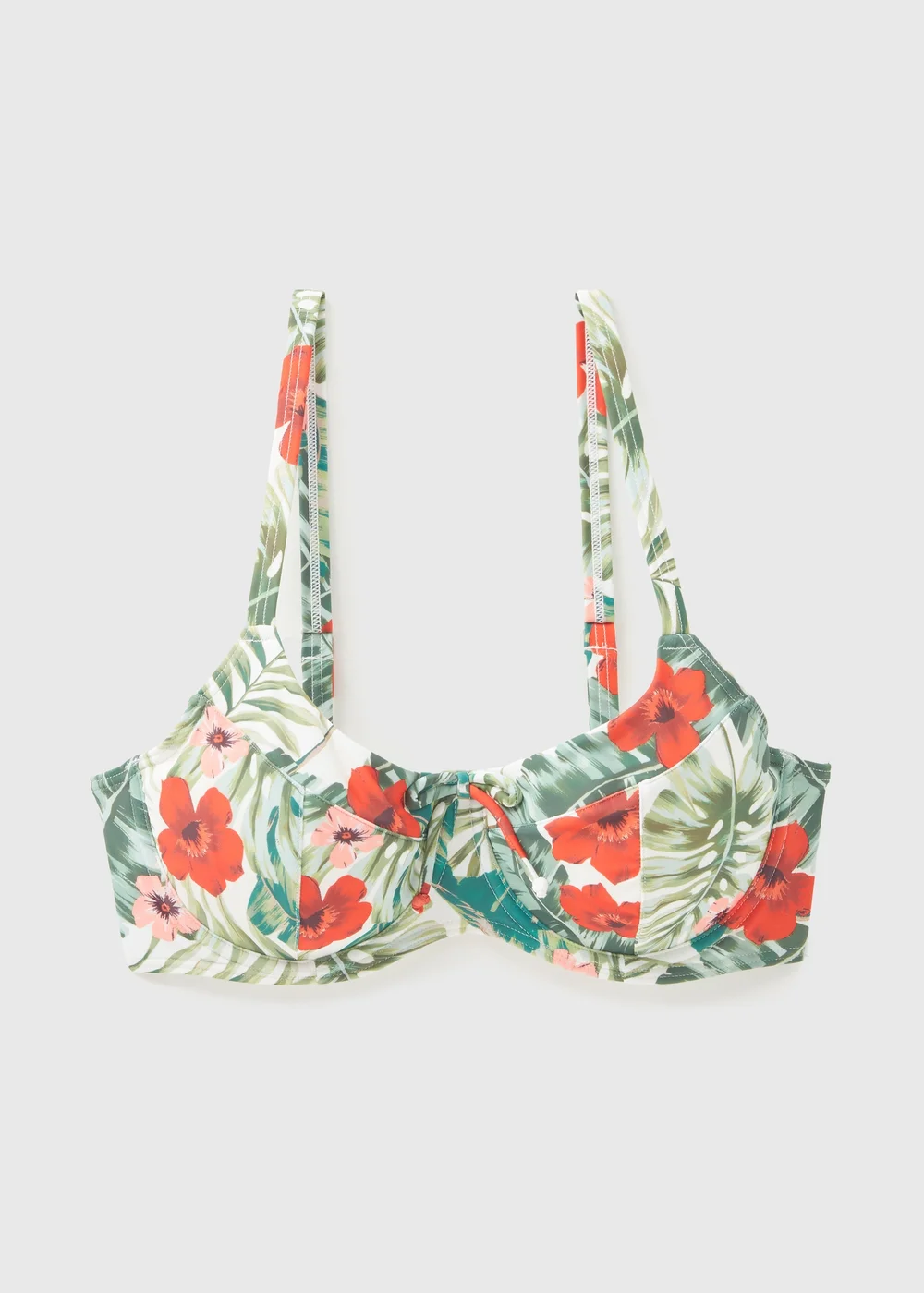 Multicolour Floral Underwired Bikini Top - 34DD Image 3