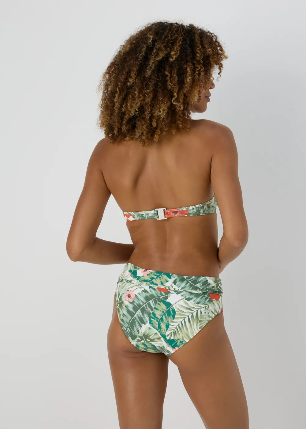Tropical Leaf Print Twisted Bikini Bottoms - Size 8 Image 2