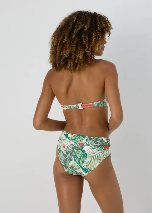 Tropical Leaf Print Twisted Bikini Bottoms - Size 8 Image 2