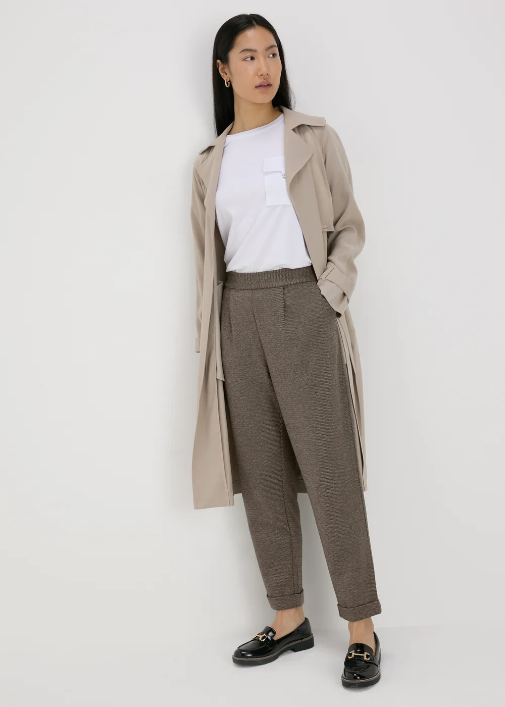 Brown Ponte Straight Leg Trousers - 8 Image 1