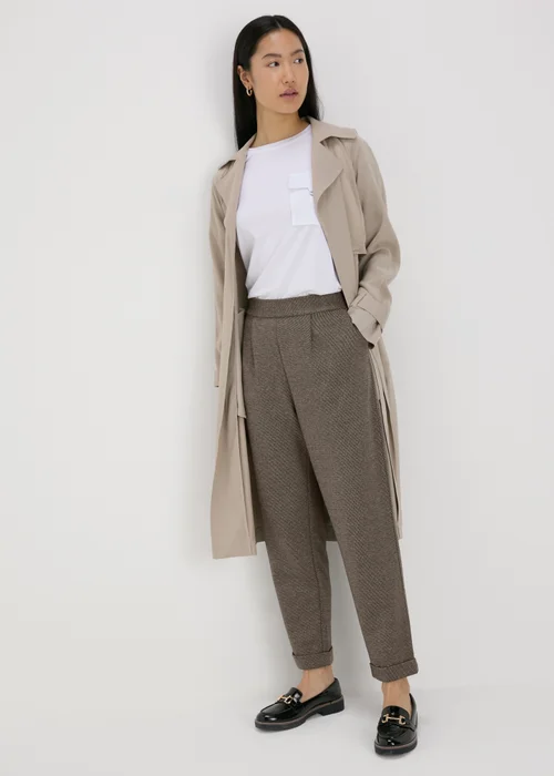 Brown Ponte Straight Leg Trousers - 8 Image 1