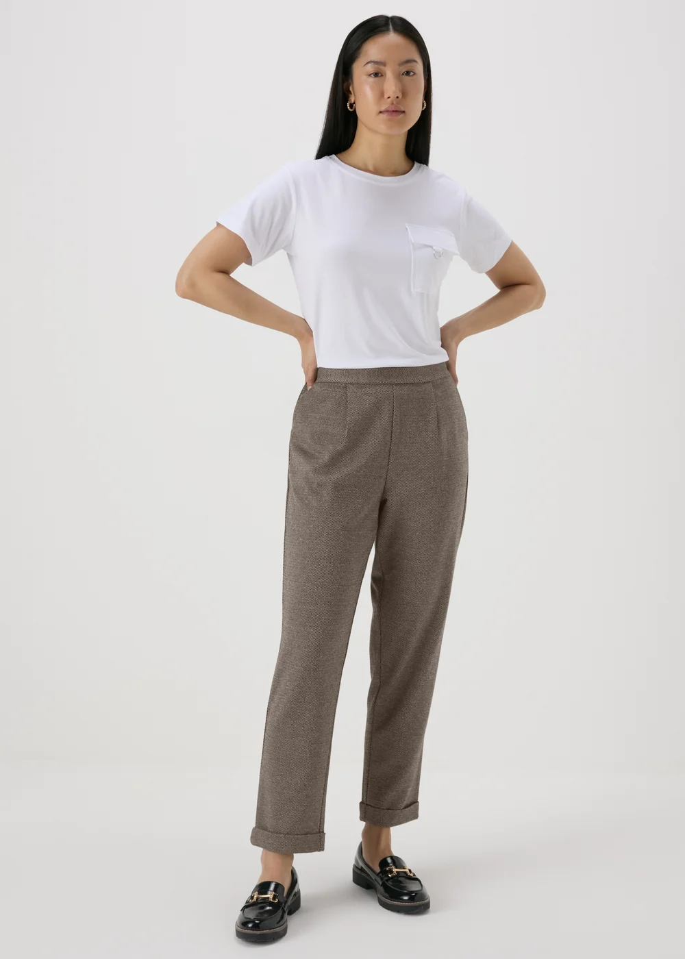 Brown Ponte Straight Leg Trousers - 8 Image 4