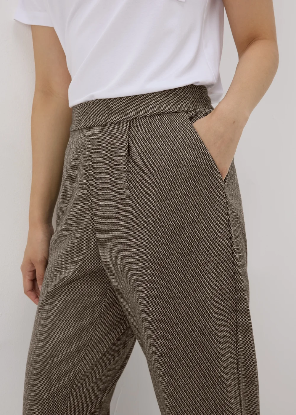 Brown Ponte Straight Leg Trousers - 8 Image 3