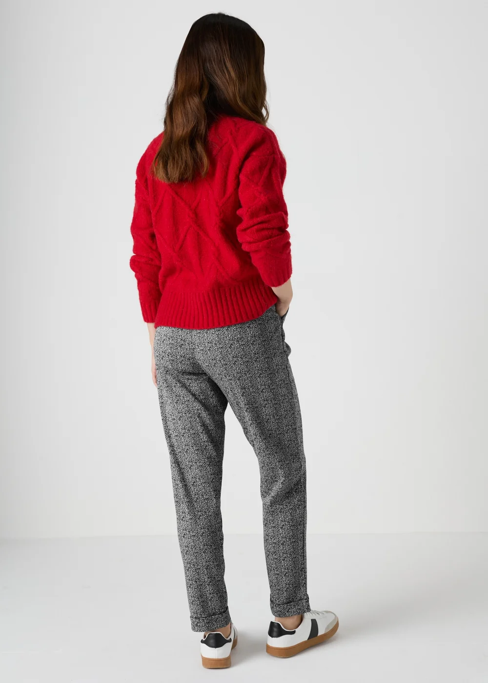 Black Pattern Ponte Trousers - 8 Image 2