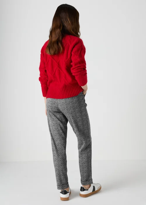 Black Pattern Ponte Trousers - 8 Image 2
