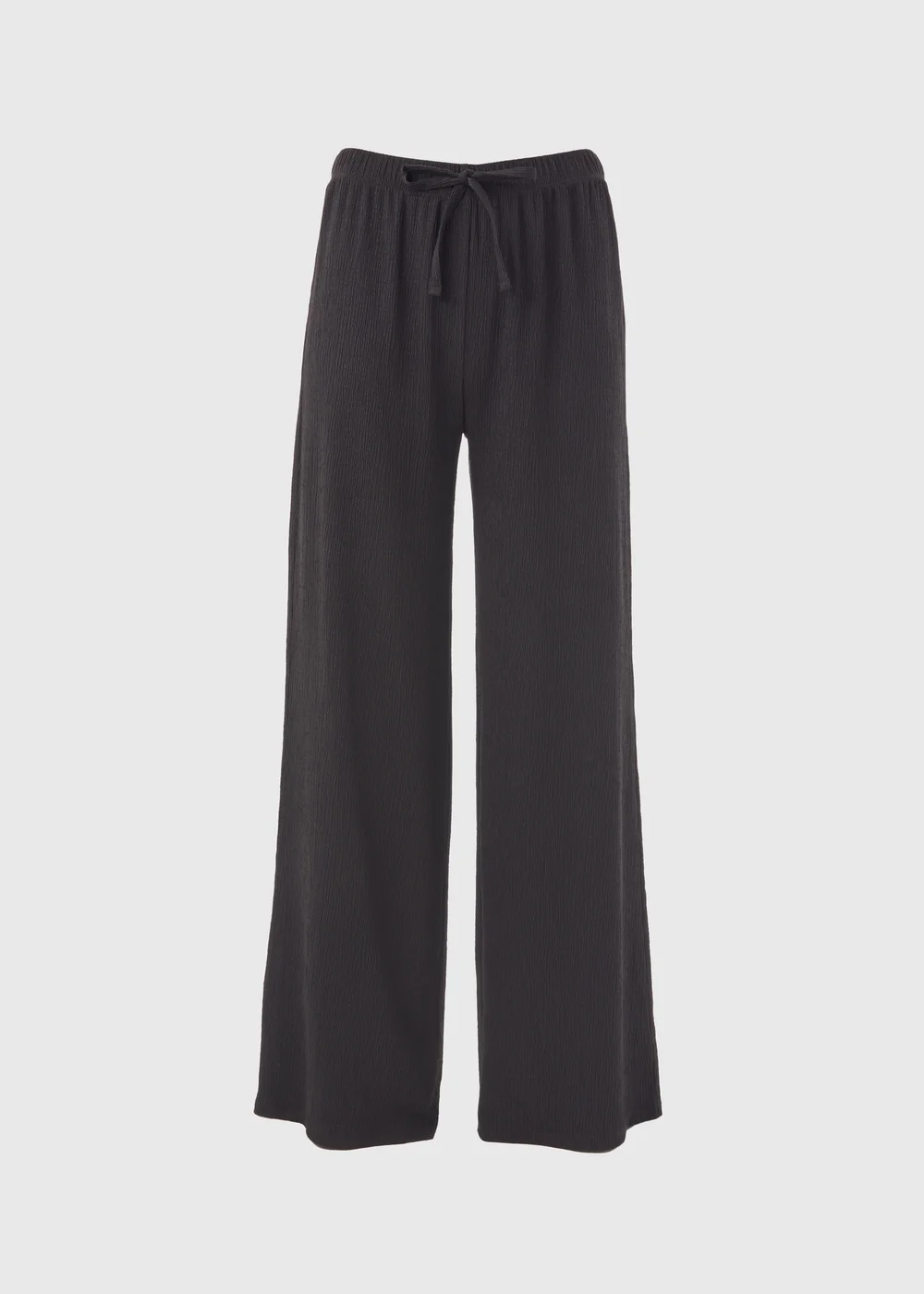 Charcoal Crinkle Co Ord Wide Leg Trousers - 8 Image 1