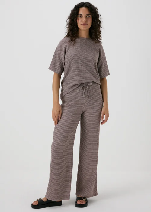 Taupe Textured Co Ord Trousers - 8 Image 1