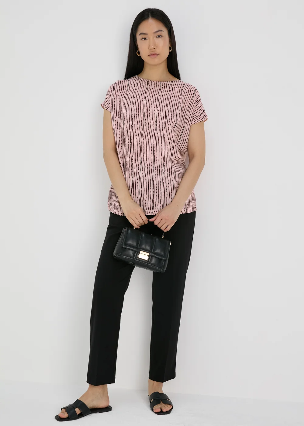 Et Vous Pink Patterned T-Shirt - Size 8 Image 1