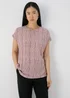 Et Vous Pink Patterned T-Shirt - Size 8 Image 4