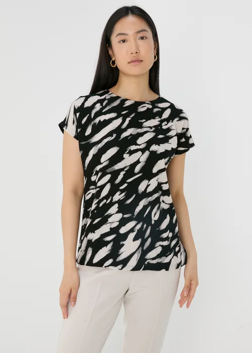Et Vous Black Brush Print T-Shirt - 8 Image 4