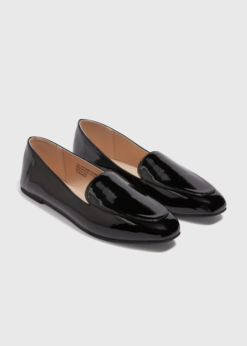 Black Basic Patent Loafers - Size 3 Image 1