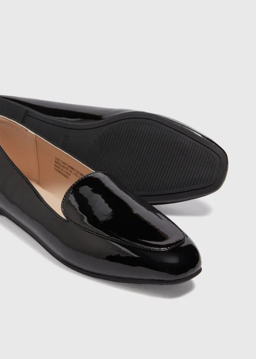 Black Basic Patent Loafers - Size 3 Image 2