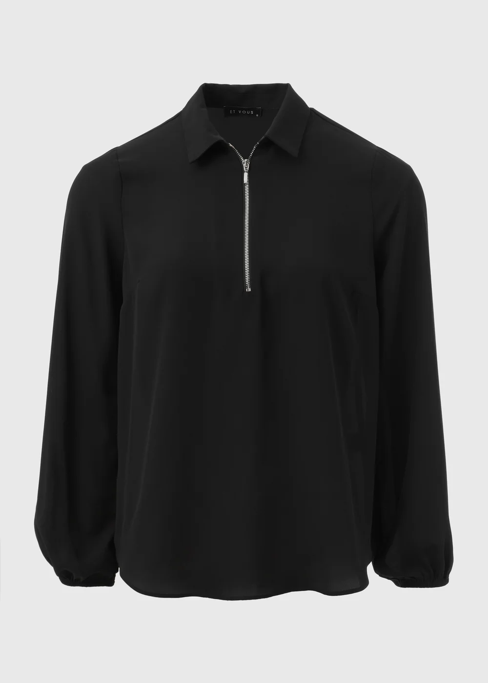 Et Vous Black Zip Up Blouse - 8 Image 5