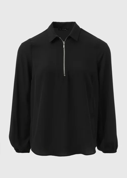 Et Vous Black Zip Up Blouse - 8 Image 5